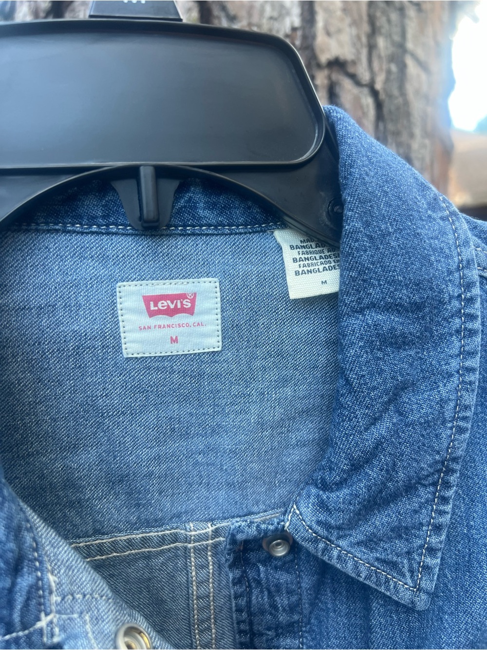 Levi's Medium Blue Denim Long Sleeve Shirt Dress - Picture 3 of 6